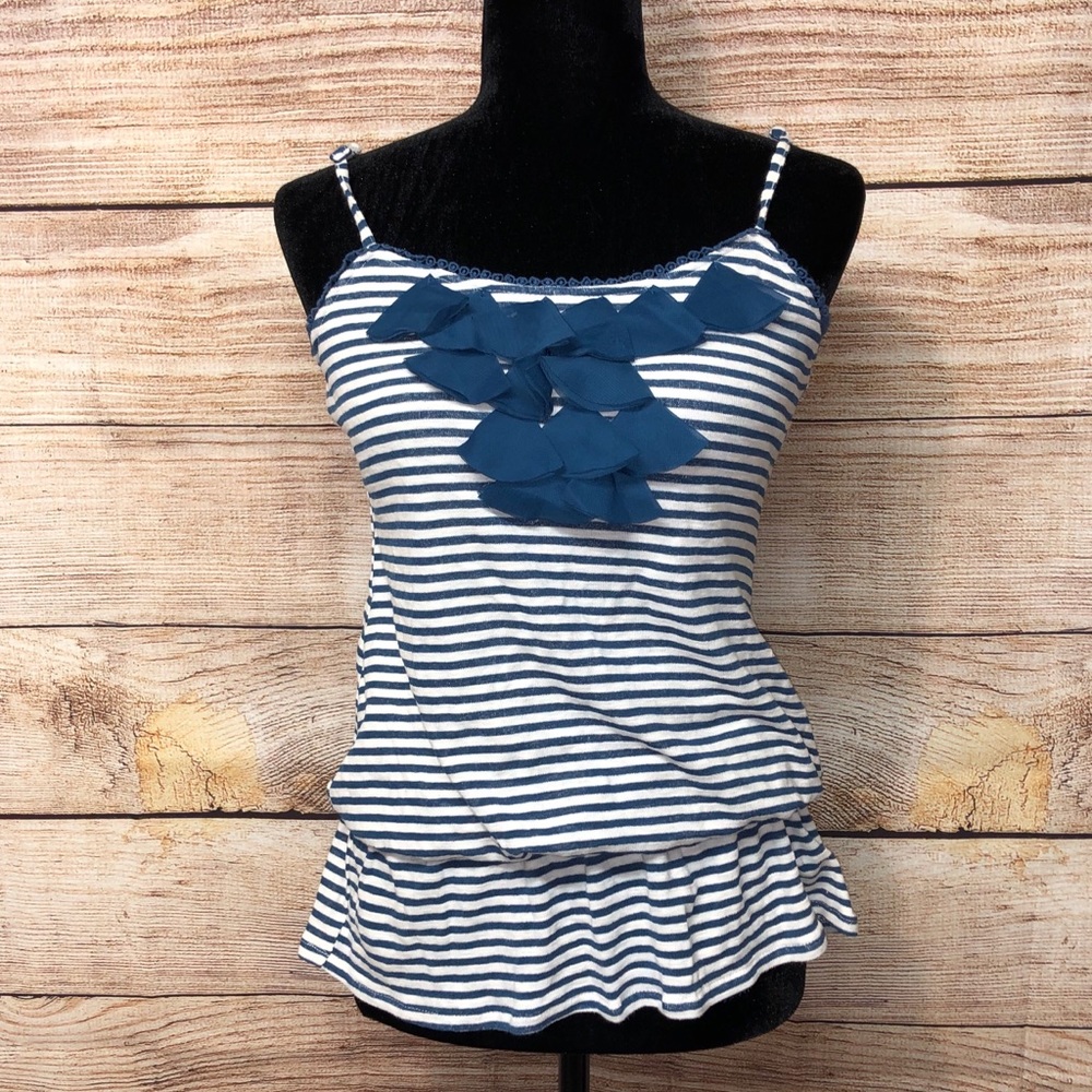 Edge Peplum Striped Tank